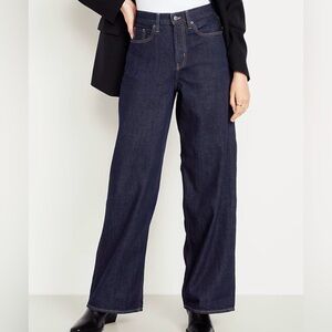 Old Navy High Rise Dark Wash Wow Wide Leg Jeans 6 Short